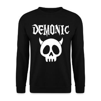 Tête de mort démoniaque blanc - Sweat-shirt Unisexe - noir - Devant - Alina (178cm) & Michal (187cm)