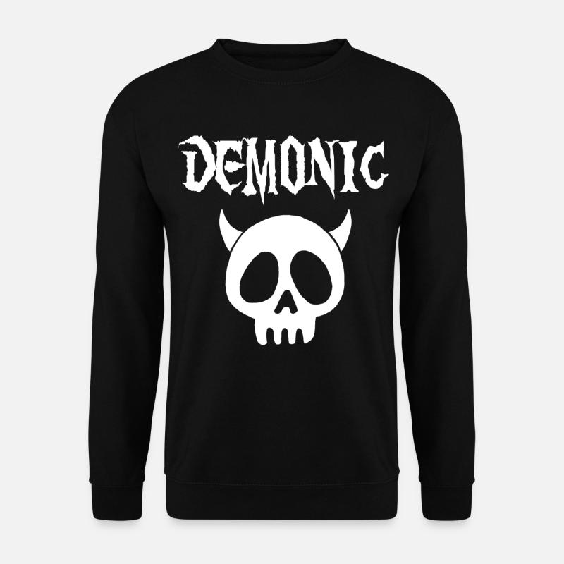 White Demonic Skull - Unisex Sweatshirt - black