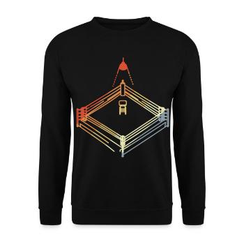 Vintage Boxing Ring Sketch - Unisex Sweatshirt - black - Front - Alina (178cm) & Michal (187cm)