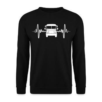 Bus Heart Line - Unisex Sweatshirt - black - Front - Alina (178cm) & Michal (187cm)
