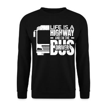 La vie est une autoroute et je suis le chauffeur de bus - Sweat-shirt Unisexe - noir - Devant - Alina (178cm) & Michal (187cm)