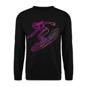 Surfing Woman - Unisex Sweatshirt - black - Front - Alina (178cm) & Michal (187cm)