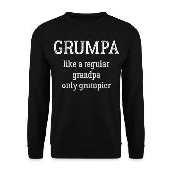 Mens Grumpa Like Regular Grandpa - Unisex Sweatshirt - black - Front - Alina (178cm) & Michal (187cm)