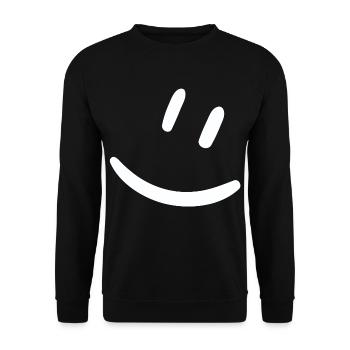 T-Shirt mit einem Lächeln - Unisex Pullover - Schwarz - Vorne - Alina (178cm) & Michal (187cm)