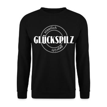 Glückspilz - Unisex Pullover - Schwarz - Vorne - Alina (178cm) & Michal (187cm)