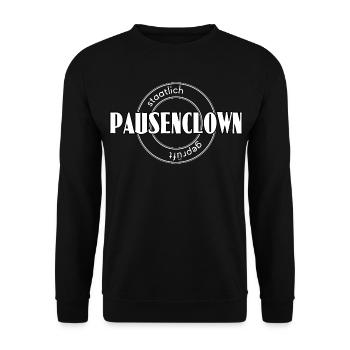 Pausenclown - Unisex Pullover - Schwarz - Vorne - Alina (178cm) & Michal (187cm)