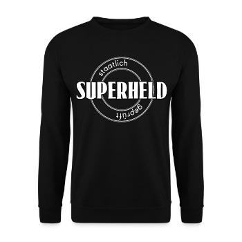 Superheld - Unisex Pullover - Schwarz - Vorne - Alina (178cm) & Michal (187cm)