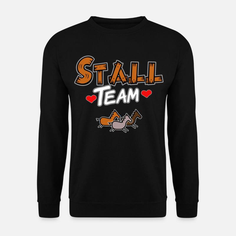 Team im Stall Pferde - Unisex Pullover - Schwarz