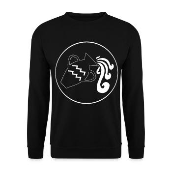 Aquarius Zodiac Sign (White) - Unisex Sweatshirt - black - Front - Alina (178cm) & Michal (187cm)