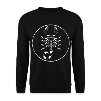 Skorpion Sternzeichen (weiß) - Unisex Pullover - Schwarz - Vorne - Alina (178cm) & Michal (187cm)