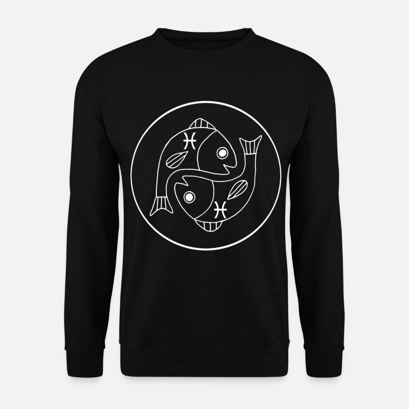 Fische Sternzeichen (weiß) - Unisex Pullover - Schwarz