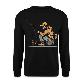 Graphiques de pêcheur - Sweat-shirt Unisexe - noir - Devant - Alina (178cm) & Michal (187cm)
