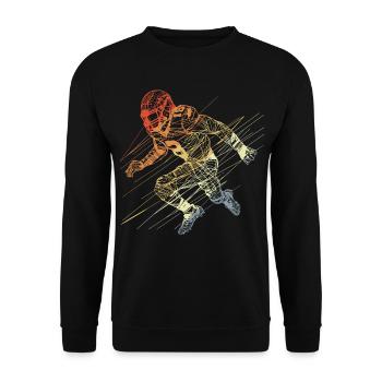 Croquis de joueur de football - Sweat-shirt Unisexe - noir - Devant - Alina (178cm) & Michal (187cm)