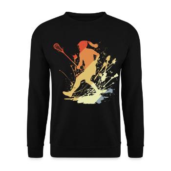 Vintage Lacrosse Mädchen - Unisex Pullover - Schwarz - Vorne - Alina (178cm) & Michal (187cm)