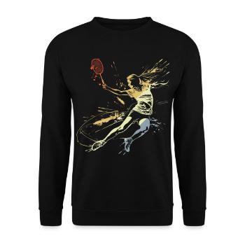 Badminton Frau Grafitti - Unisex Pullover - Schwarz - Vorne - Alina (178cm) & Michal (187cm)