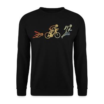 Triathlète Style Vintage - Sweat-shirt Unisexe - noir - Devant - Alina (178cm) & Michal (187cm)