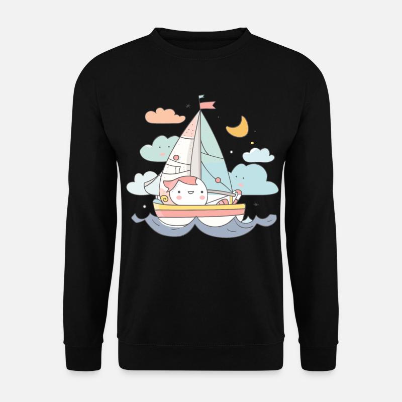 Segeln Comic Stil - Unisex Pullover - Schwarz