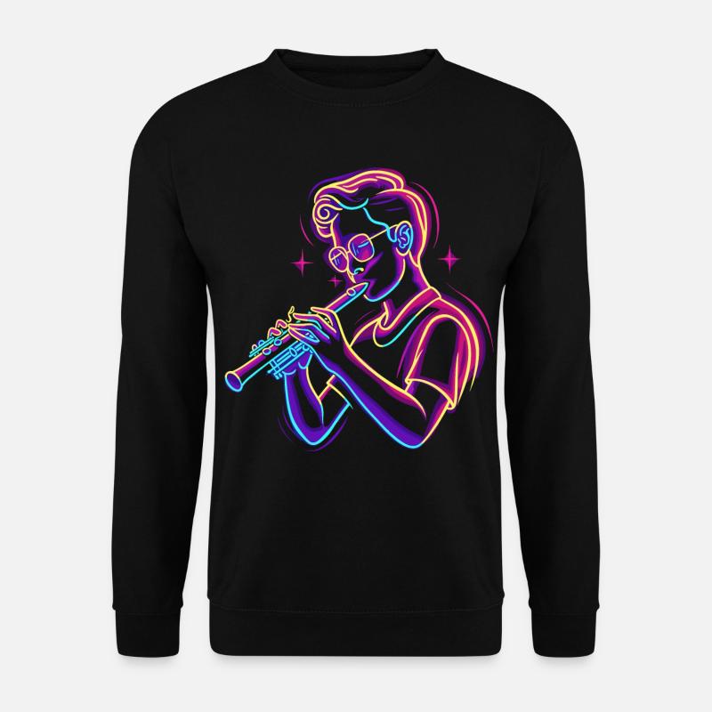 Flûte Garçon Graphique Synthwave - Sweat-shirt Unisexe - noir
