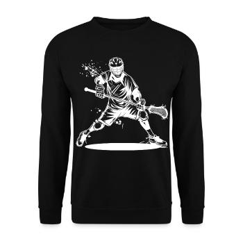 Lacrosse player - Unisex Sweatshirt - black - Front - Alina (178cm) & Michal (187cm)