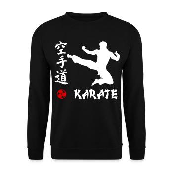 Karate weiss - Unisex Pullover - Schwarz - Vorne - Alina (178cm) & Michal (187cm)
