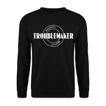 Troublemaker - Unisex Pullover - Schwarz - Vorne - Alina (178cm) & Michal (187cm)