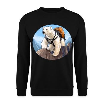 Polar Bear Hiking / Mountaineer Polar Bear - Unisex Sweatshirt - black - Front - Alina (178cm) & Michal (187cm)