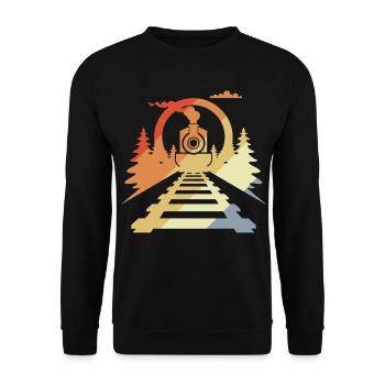 Style rétro ferroviaire - Sweat-shirt Unisexe - noir - Devant - Alina (178cm) & Michal (187cm)