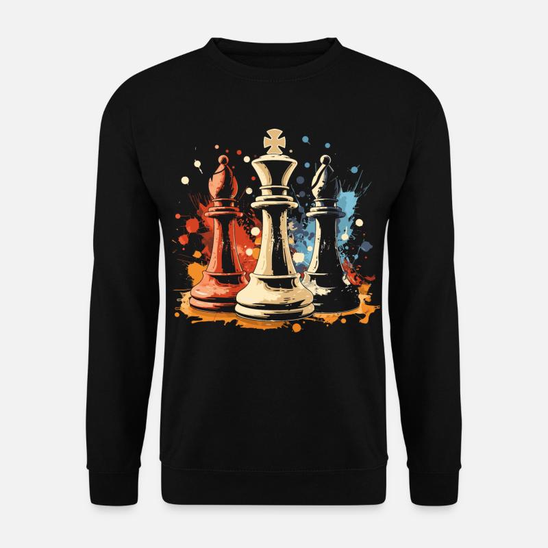 Schach Läufer und König Graffiti - Unisex Pullover - Schwarz