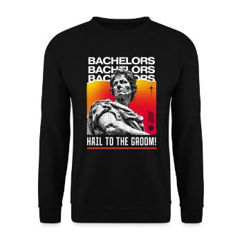 Hail to the Groom - Bachelor Party - Unisex Sweatshirt - black - Front - Alina (178cm) & Michal (187cm)