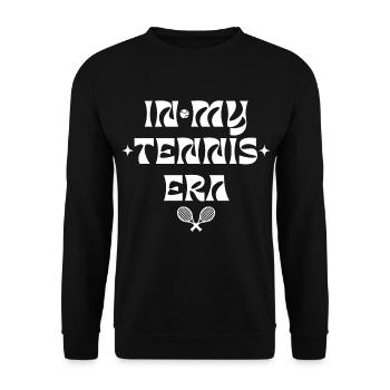 In My Tennis Era – Trendy retro tennis look - Unisex Sweatshirt - black - Front - Alina (178cm) & Michal (187cm)