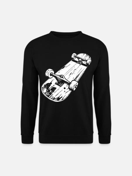 Skateboard Drawing - Unisex Sweatshirt - black