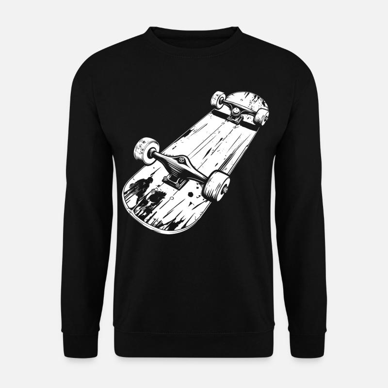 Skateboard Zeichnung - Unisex Pullover - Schwarz