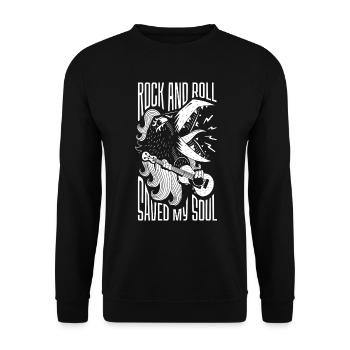 Rock and Roll Saved My Soul – Motif de guitare sauvage - Sweat-shirt Unisexe - noir - Devant - Alina (178cm) & Michal (187cm)