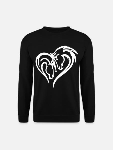 Horse Heart (White) - Unisex Sweatshirt - black