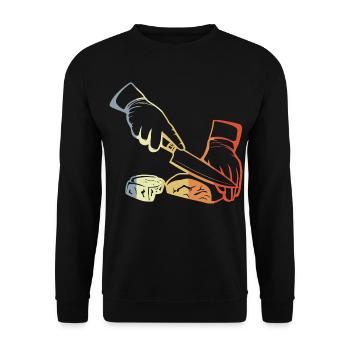 Boucher rétro - Sweat-shirt Unisexe - noir - Devant - Alina (178cm) & Michal (187cm)