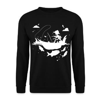 Look de bande dessinée de pêche - Sweat-shirt Unisexe - noir - Devant - Alina (178cm) & Michal (187cm)