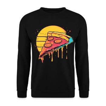 Pizza slice illustration - Unisex Sweatshirt - black - Front - Alina (178cm) & Michal (187cm)
