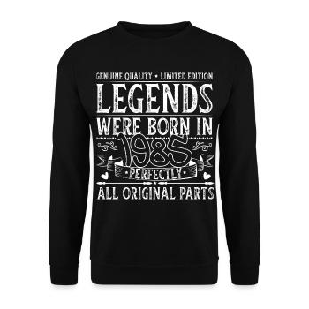 Legends were born in 1985 - Unisex Sweatshirt - black - Front - Alina (178cm) & Michal (187cm)