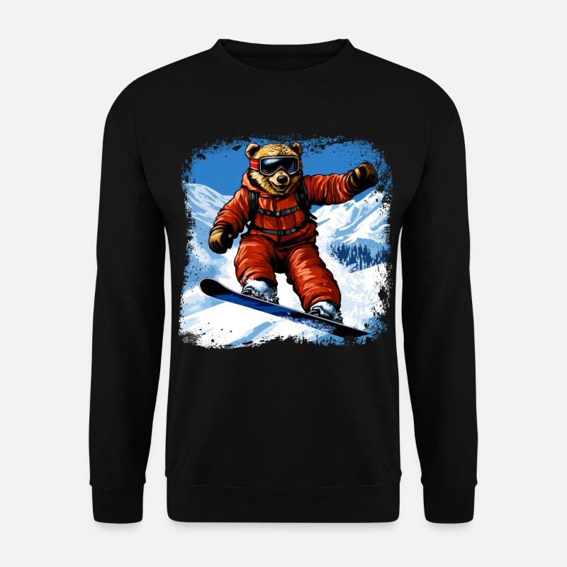 Bär Snowboard - Unisex Pullover - Schwarz