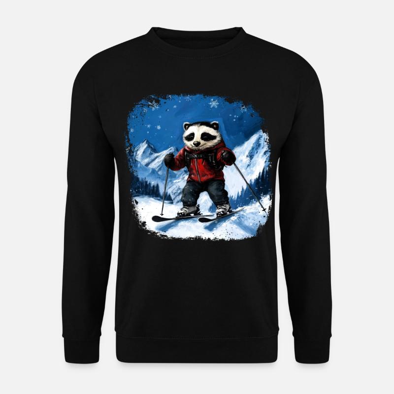 Skifahrer Dachs - Unisex Pullover - Schwarz