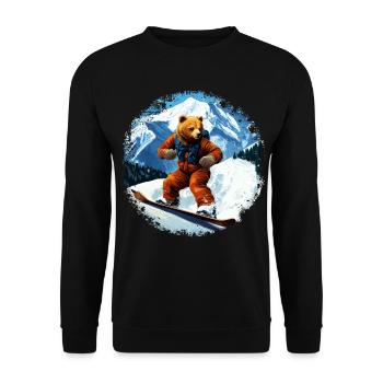Bären Snowboard - Unisex Pullover - Schwarz - Vorne - Alina (178cm) & Michal (187cm)