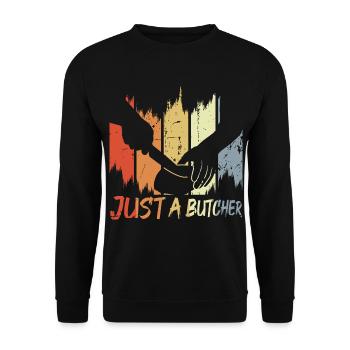 Funny Butcher - Unisex Sweatshirt - black - Front - Alina (178cm) & Michal (187cm)
