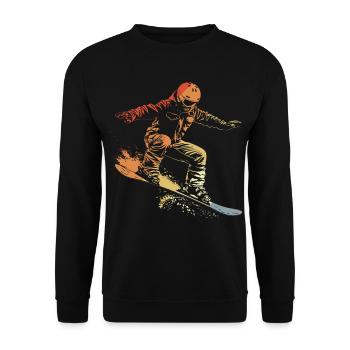 Snowboarder Graphic Retro - Unisex Sweatshirt - black - Front - Alina (178cm) & Michal (187cm)