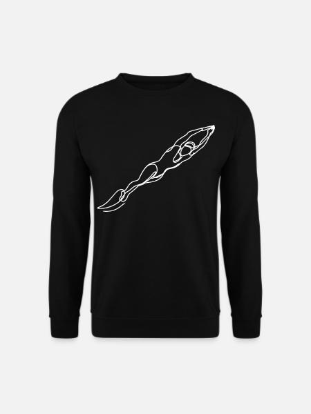 Swimmer Woman Drawing - Unisex Sweatshirt - black