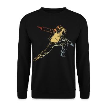 Vintage Breakdancer - Sweat-shirt Unisexe - noir - Devant - Alina (178cm) & Michal (187cm)