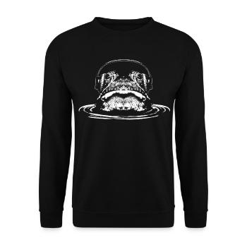 Grenouille avec casque / tête hors de l’eau - Sweat-shirt Unisexe - noir - Devant - Alina (178cm) & Michal (187cm)