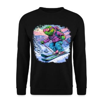 Chameleon Skier / Skier Chameleon - Unisex Sweatshirt - black - Front - Alina (178cm) & Michal (187cm)
