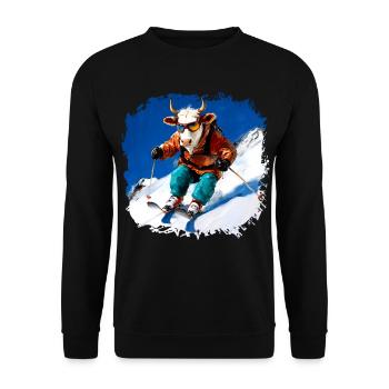 Ski des vaches - Sweat-shirt Unisexe - noir - Devant - Alina (178cm) & Michal (187cm)