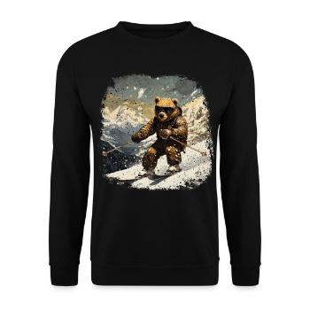 Bären Ski - Unisex Pullover - Schwarz - Vorne - Alina (178cm) & Michal (187cm)