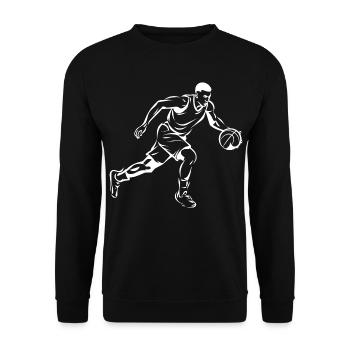 Basketball Boy Graphic - Unisex Sweatshirt - black - Front - Alina (178cm) & Michal (187cm)